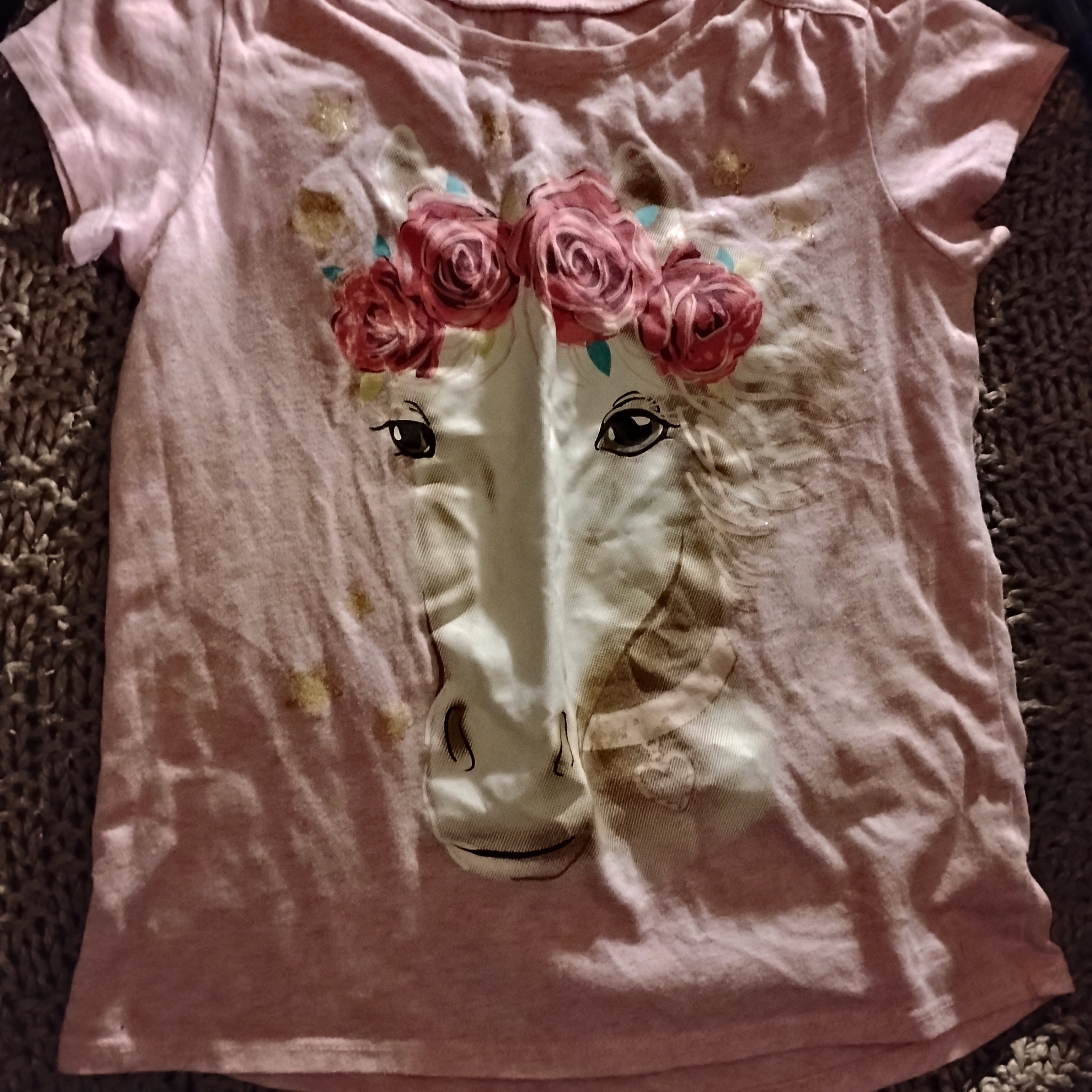 Adidas Kids Pink Floral Horse Tee